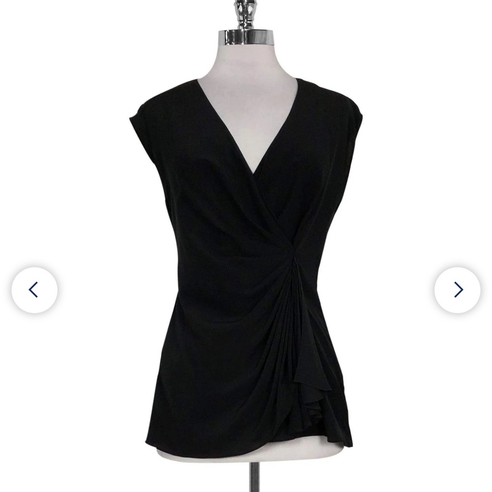 Rachel Zoe Black Draped Silk Blouse